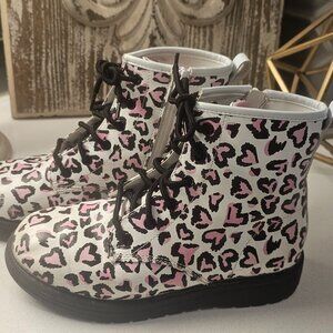 Skechers Pink, White, and Black Girls HEARTS BOOTS